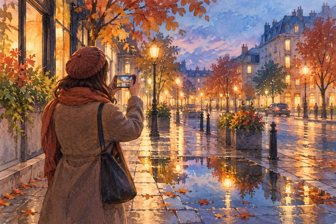 Как фотографировать вечерний город после дождя на смартфон